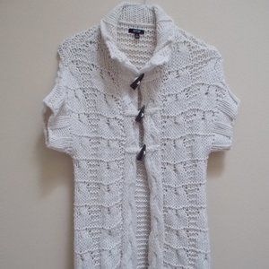 Cream Colored Short Sleeve Long Sweater